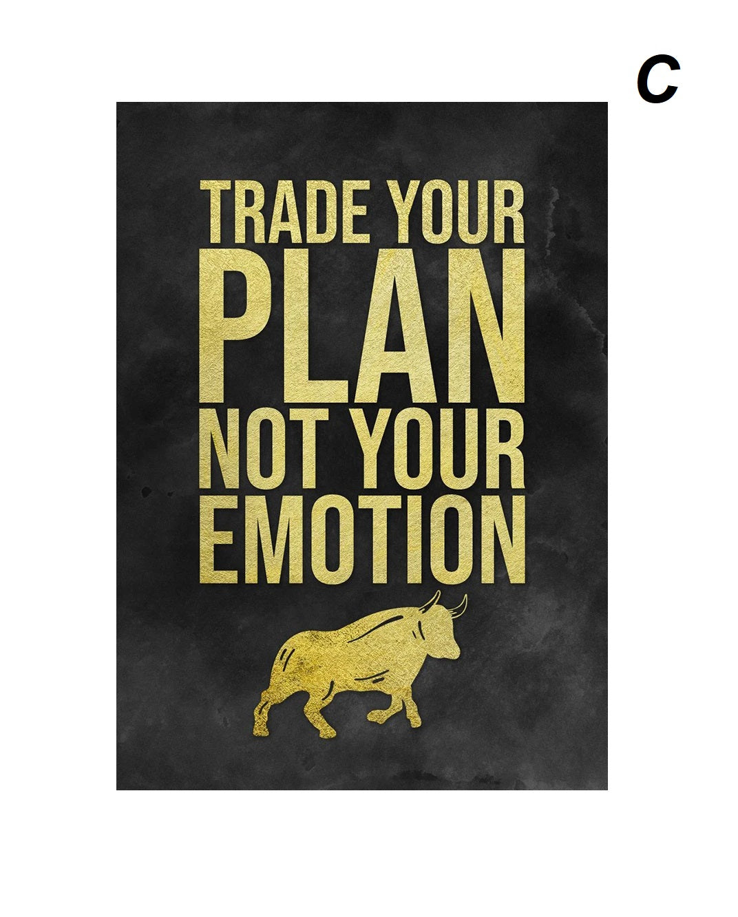 Black And Gold Motivational Stock Market Quotes Canvas Prints
