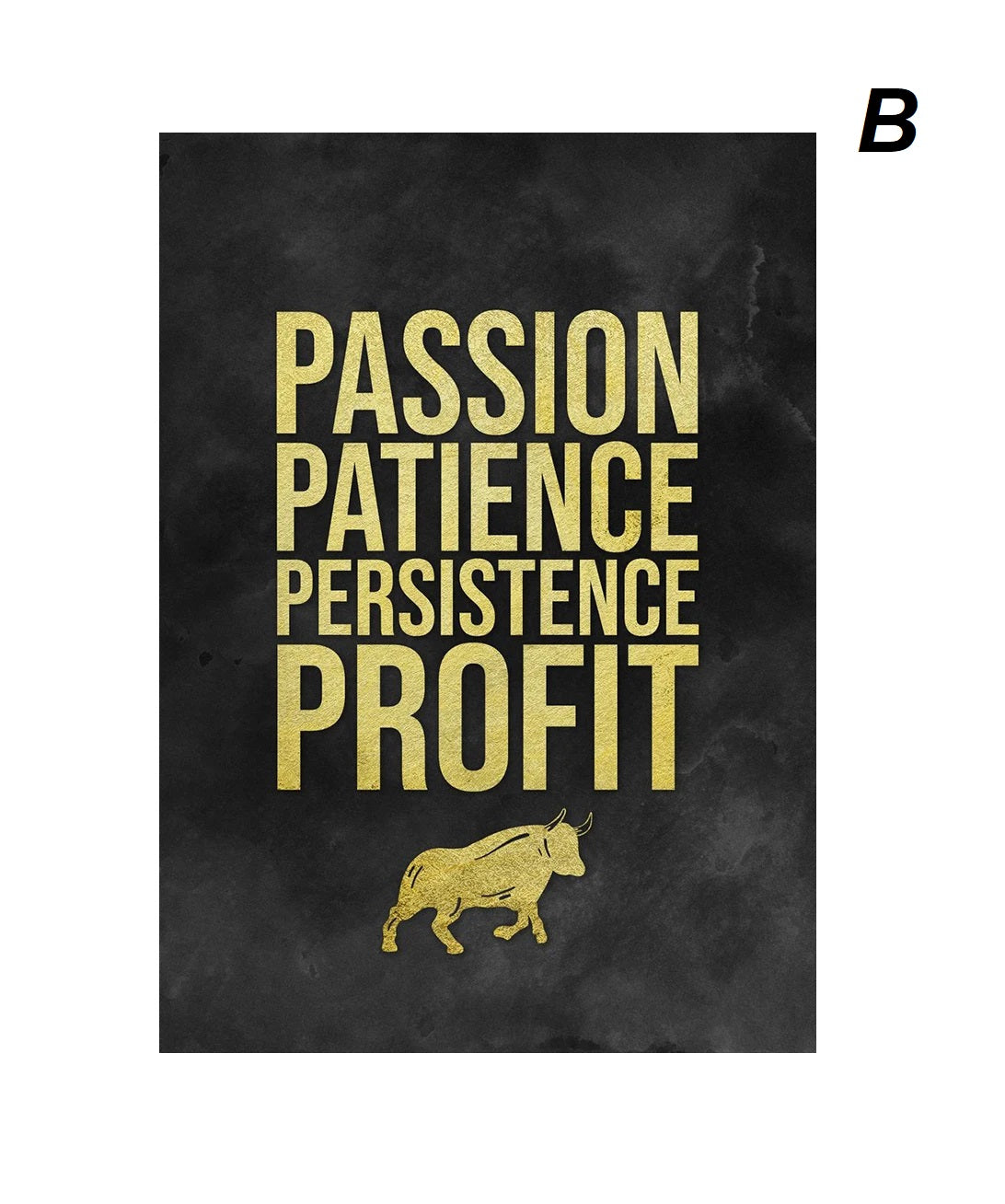 Black And Gold Motivational Stock Market Quotes Canvas Prints