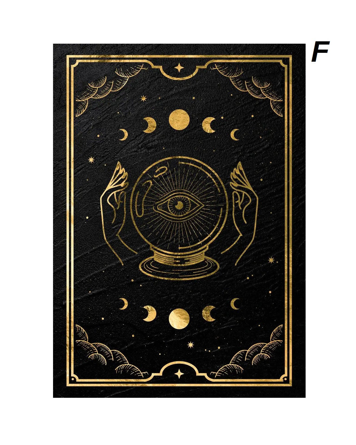 Black Gold Sun Moon Tarot Card Wall Art
