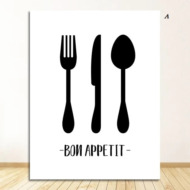 Black and White Cooking Quotes Canvas Prints