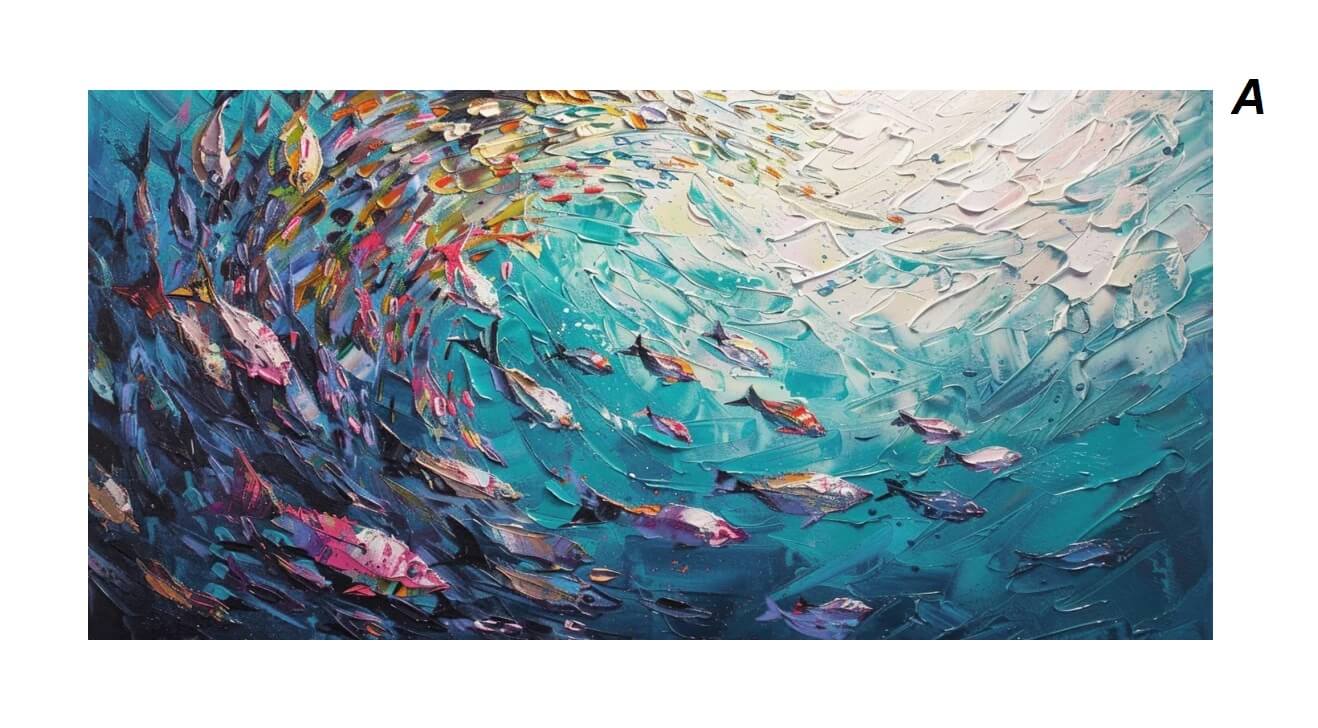 Blue Sea Fish Marine Wall Art