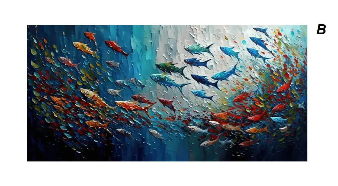 Blue Sea Fish Marine Wall Art