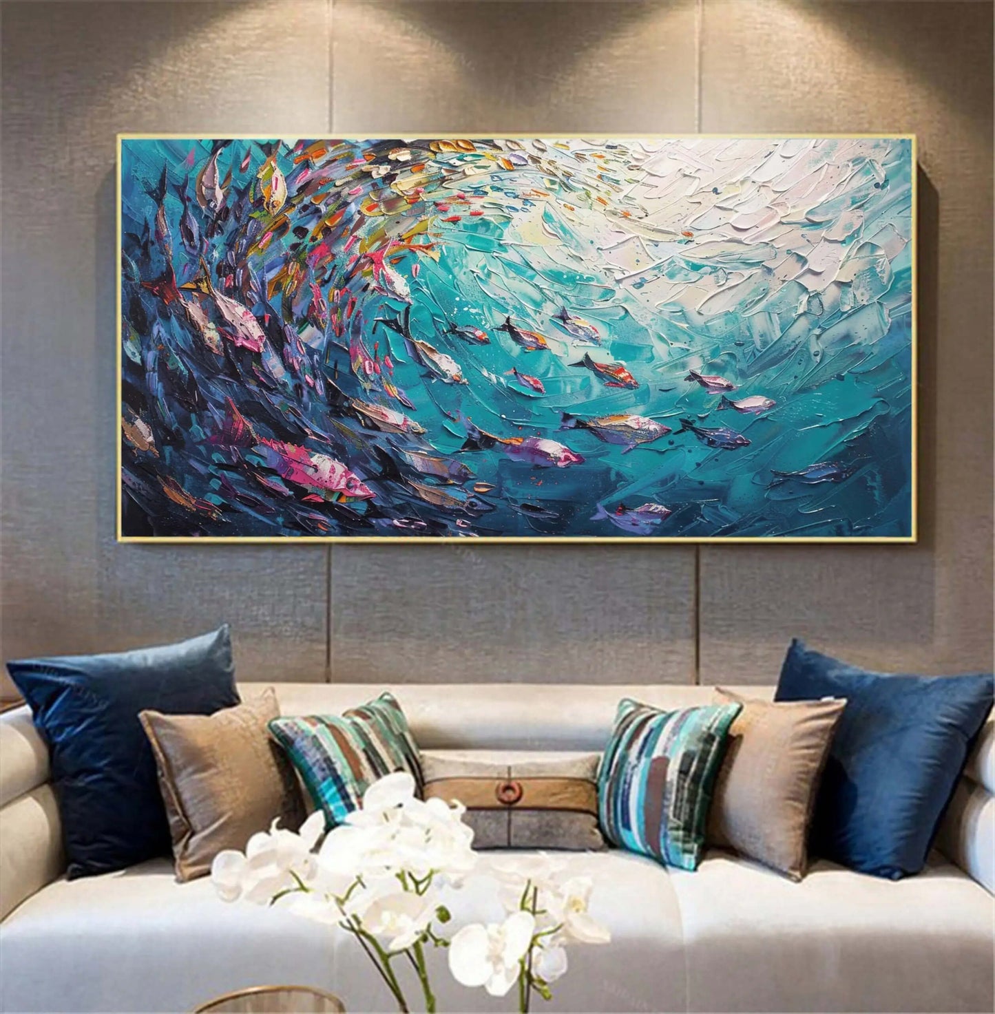 Blue Sea Fish Marine Wall Art