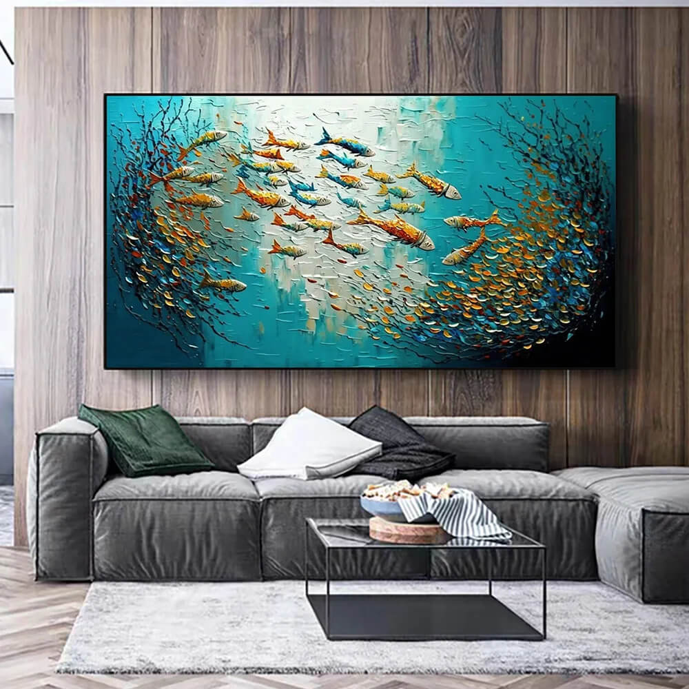 Blue Sea Fish Marine Wall Art