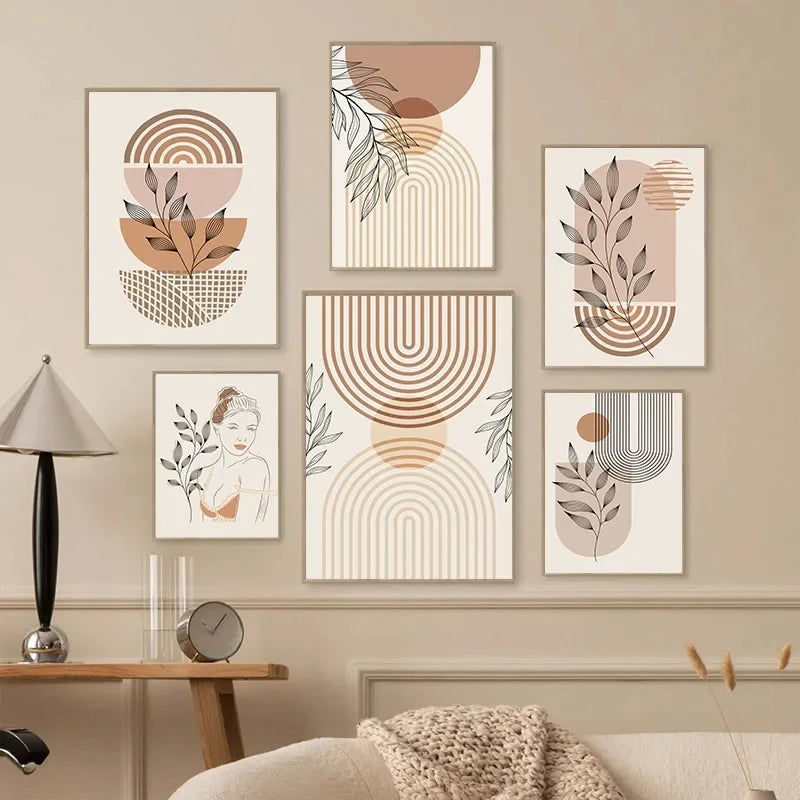 Bohemian Pastel Geometric Wall Art Canvas Prints