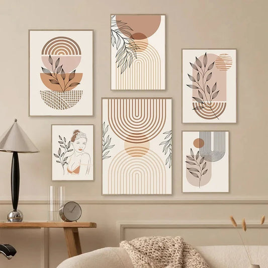 Bohemian Pastel Geometric Wall Art Canvas Prints