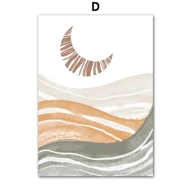 Boho Minimalist Beach Monstera Leaf Sun Rainbow Canvas Prints