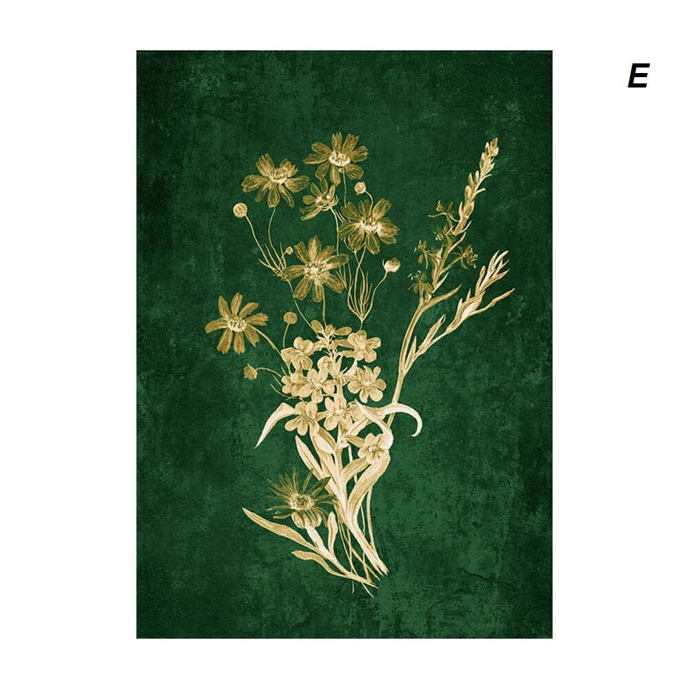 Boho Emerald Green Lilly Of The Valley Floral Canvas Print