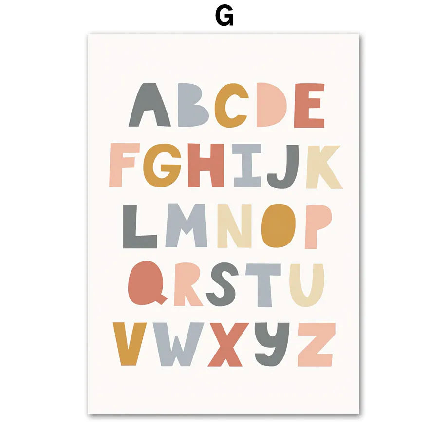 Boho Sun Floral Animal Canvas Prints For Kids Rooms