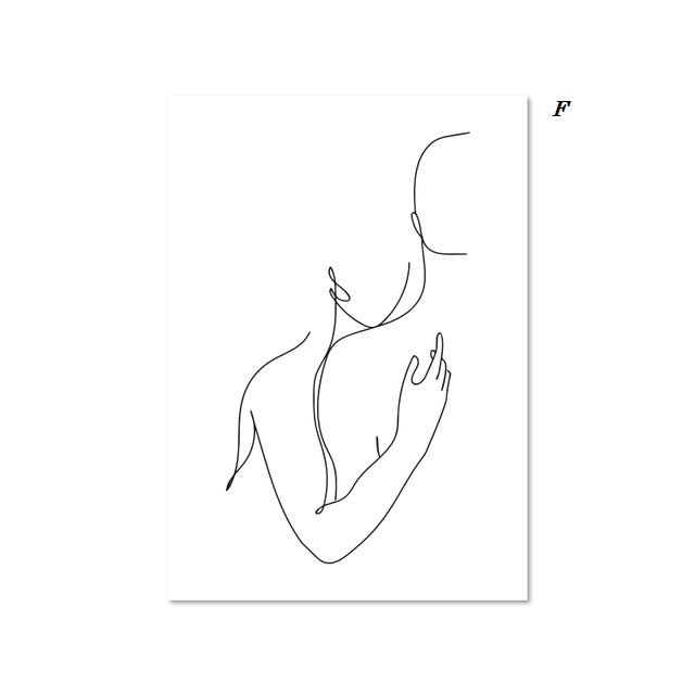 Abstract Couple Minimalist Line Art Canvas Prints