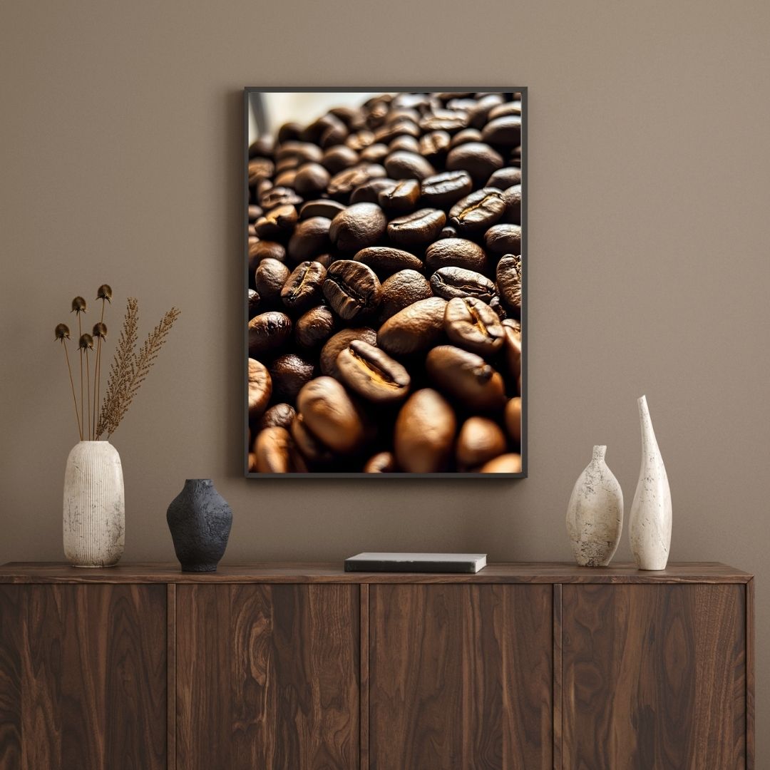 Coffee Retro Cappuccino Coffee Beans Espresso Machine Gallery Wall Art