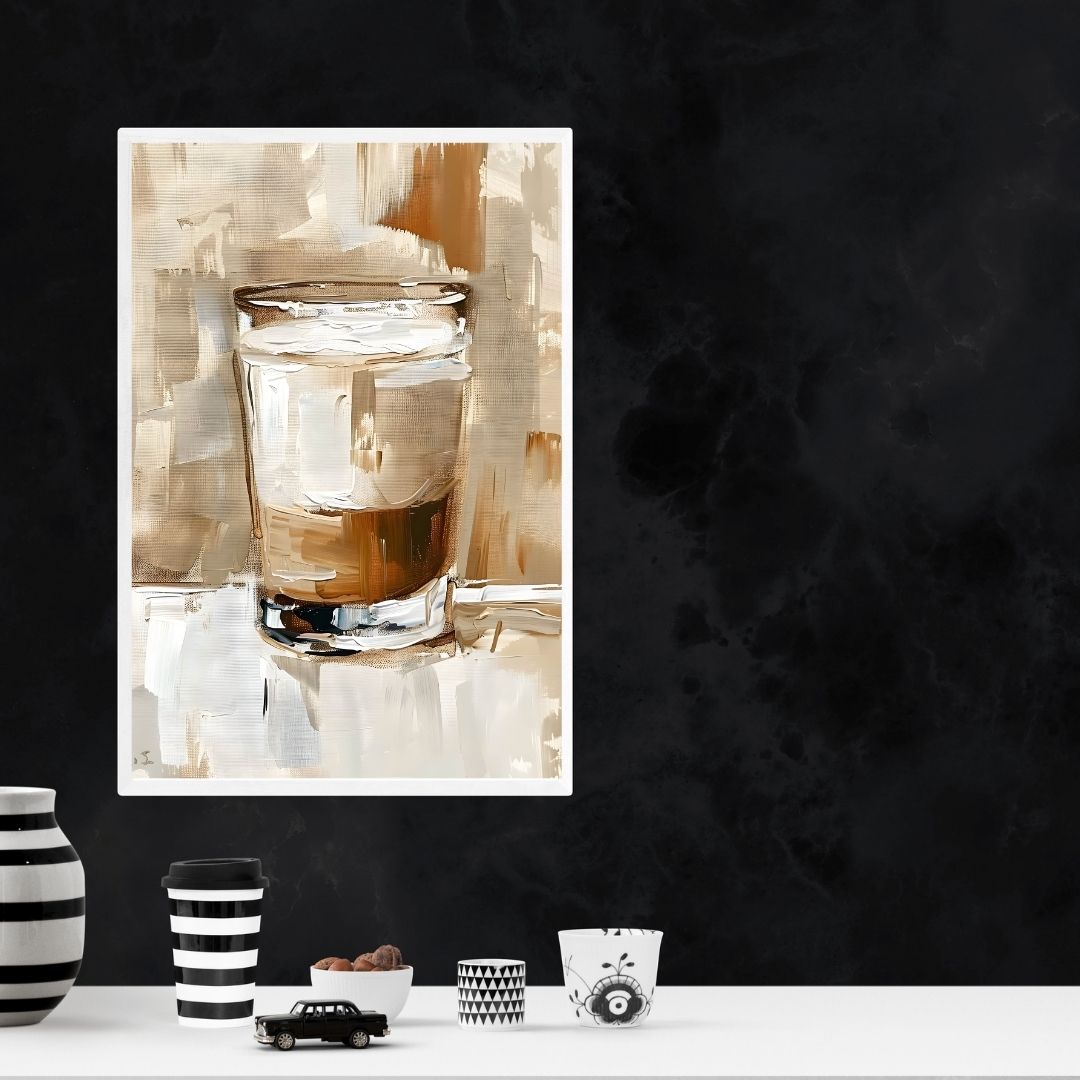 Coffee Retro Cappuccino Coffee Beans Espresso Machine Gallery Wall Art