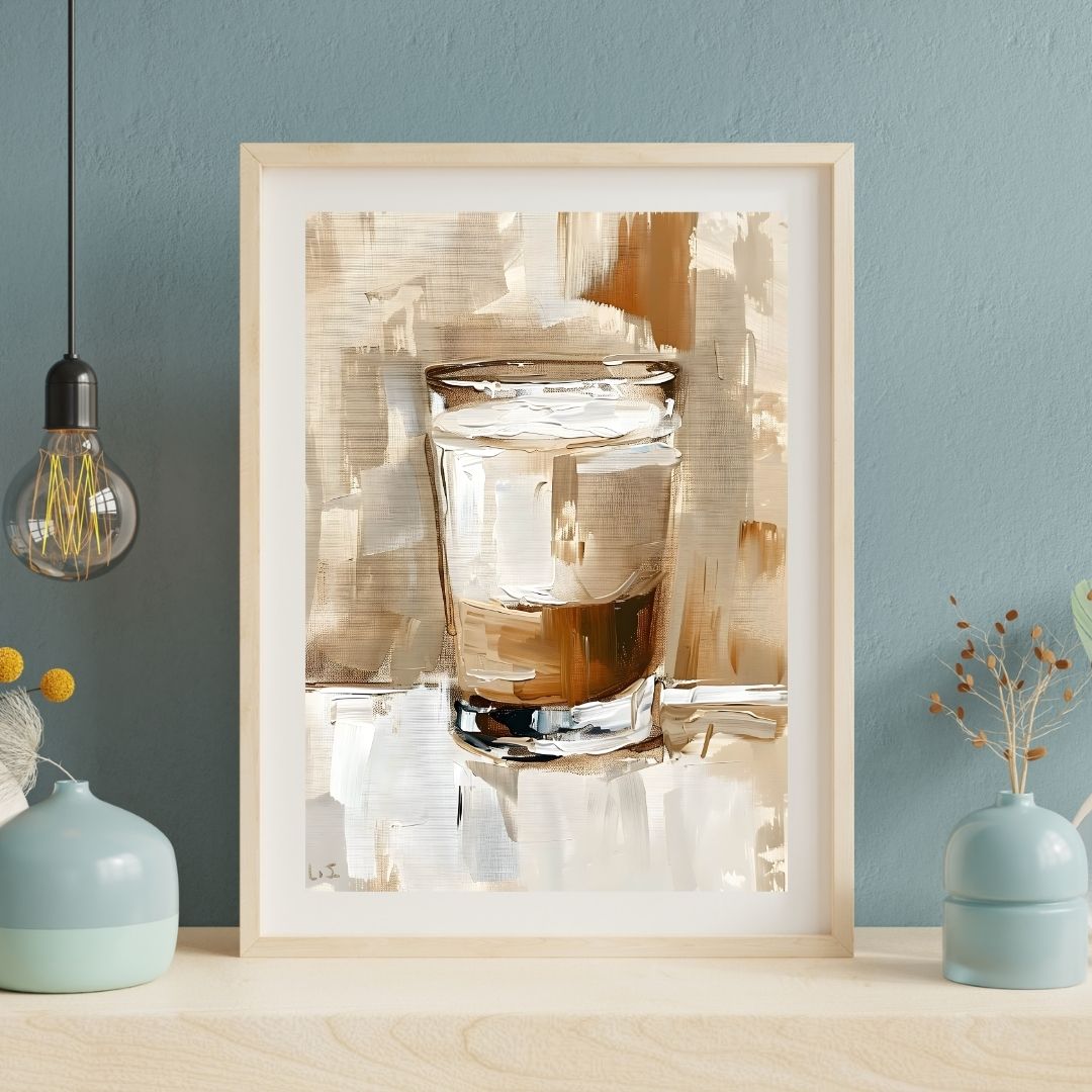 Coffee Retro Cappuccino Coffee Beans Espresso Machine Gallery Wall Art