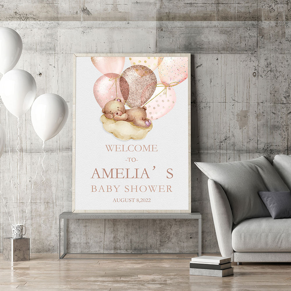 Custom Name Baby Shower Canvas Print