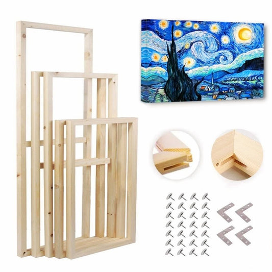 Bespoke DIY Canvas Stretcher Bar Kit | Custom Pine Wood Gallery Frame for Canvas Prints & Oil Paintings