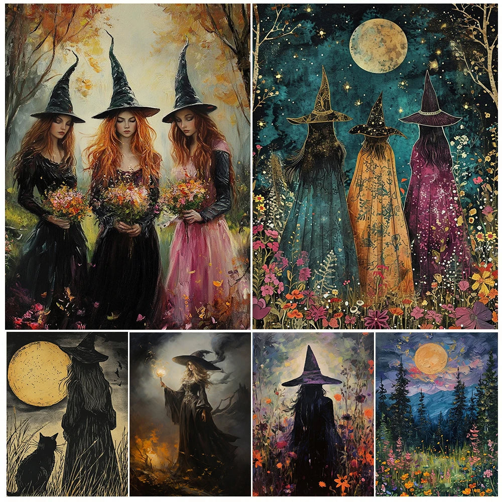 Dark Romantic Magical Enchanting Moon Witchcraft Canvas Prints