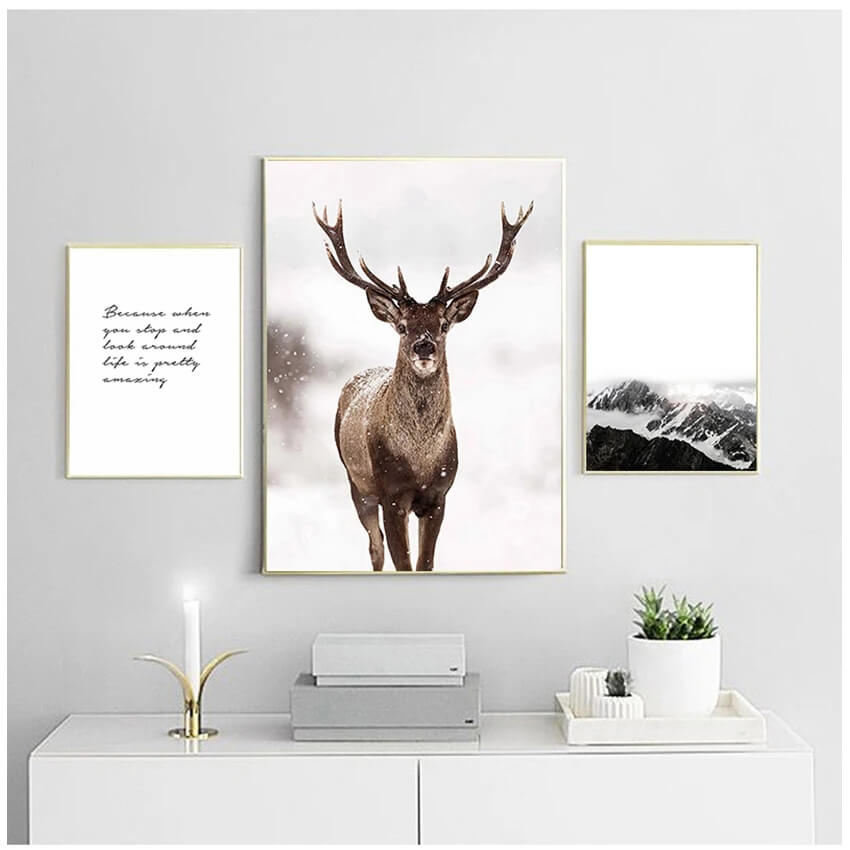 Deer Mountain Landscape Canvas Prints
