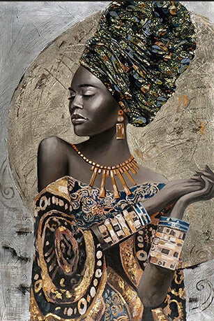 African Art Woman Canvas Print