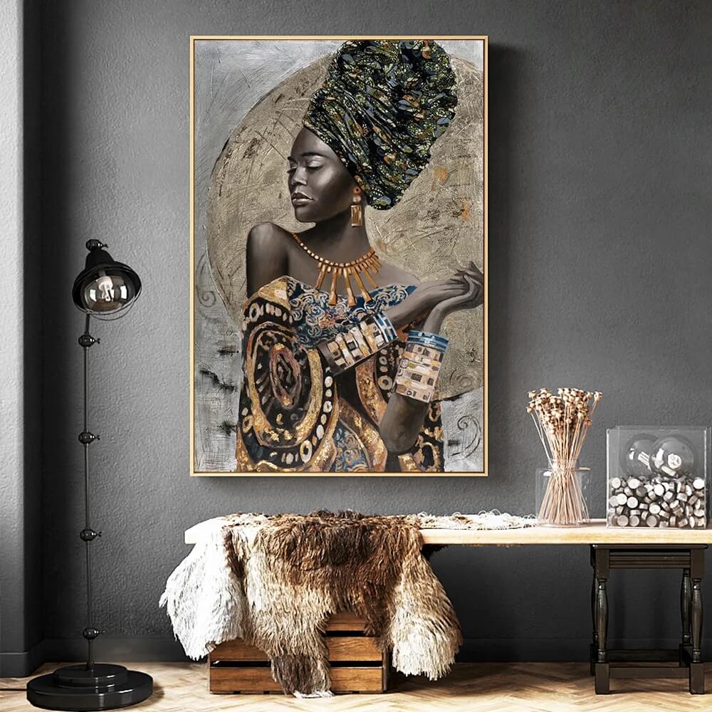 African Art Woman Canvas Print