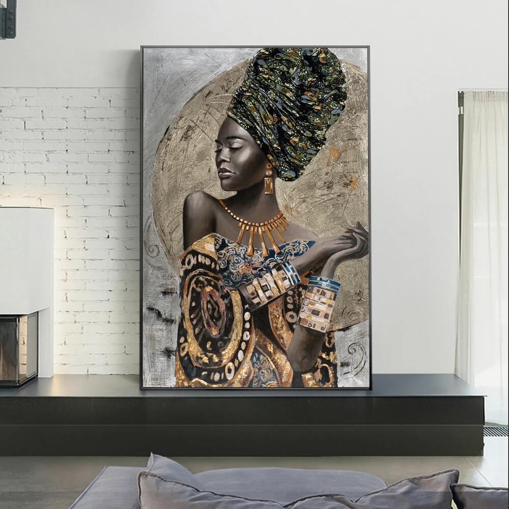 African Art Woman Canvas Print
