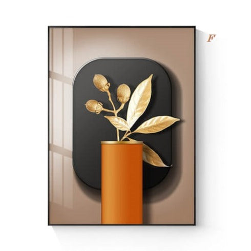 Black Copper Geometric Canvas Print