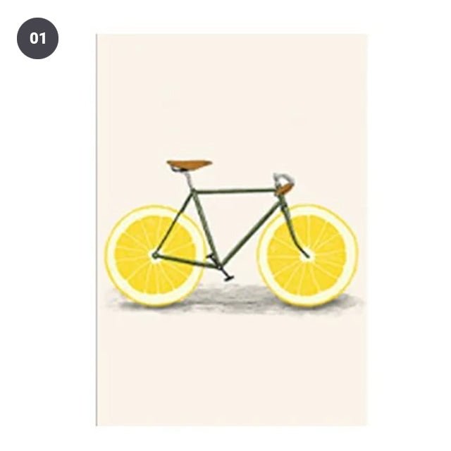 Oranges and Lemons Vintage Colorful Bicycle Canvas Print