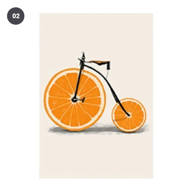 Oranges and Lemons Vintage Colorful Bicycle Canvas Print