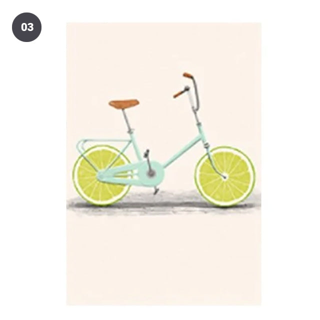 Oranges and Lemons Vintage Colorful Bicycle Canvas Print