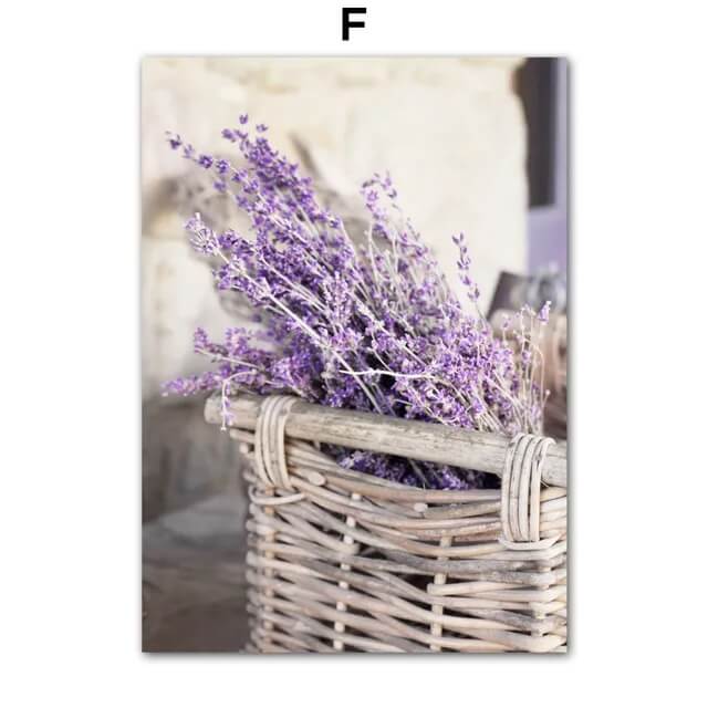 Dreamy Purple Lavender Landscape Hot Air Balloon Canvas Prints