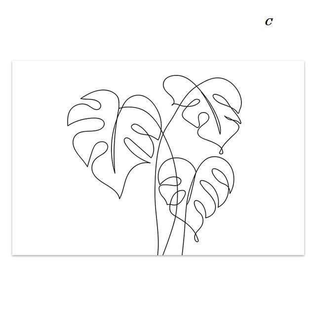 Minimalist Flower Woman Line Art Canvas Prints