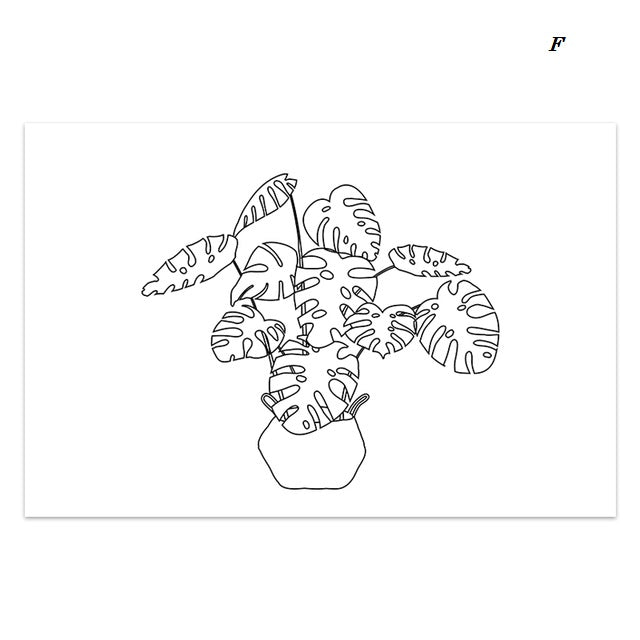 Minimalist Flower Woman Line Art Canvas Prints