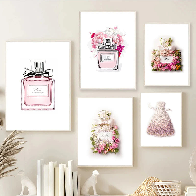 Fashion Blush Pink Perfume Flower Canvas Print
