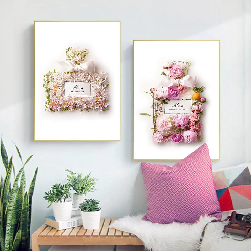 Fashion Blush Pink Perfume Flower Canvas Print