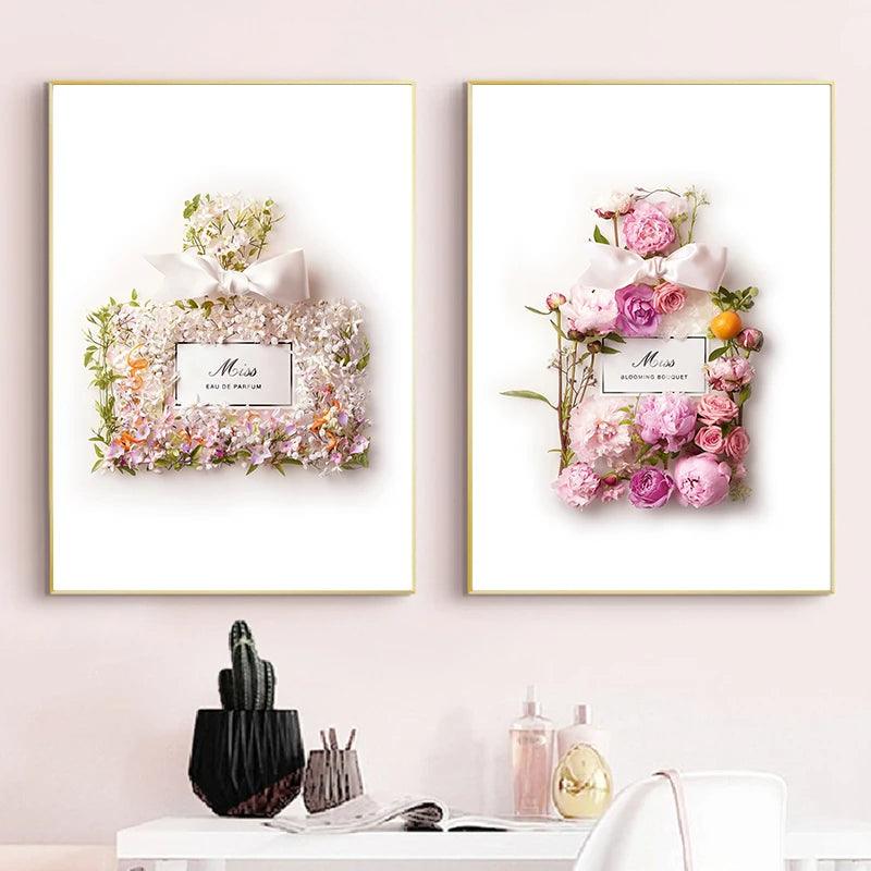Fashion Blush Pink Perfume Flower Canvas Print