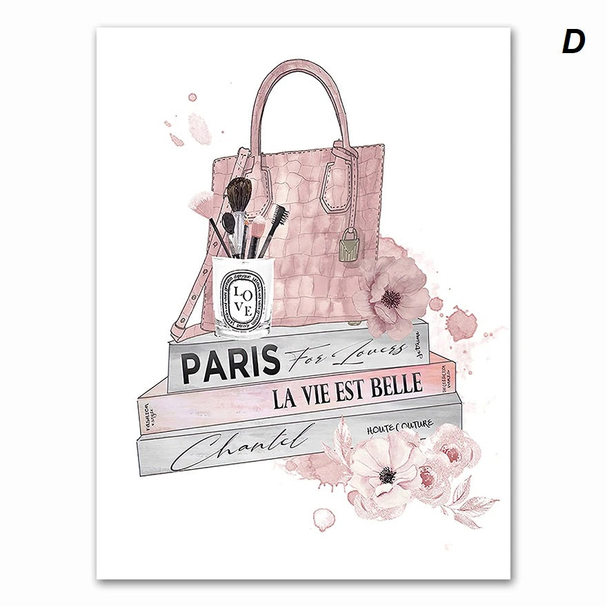 Fashion Makeup Brushes Beauty Pastel Pink Canvas Print