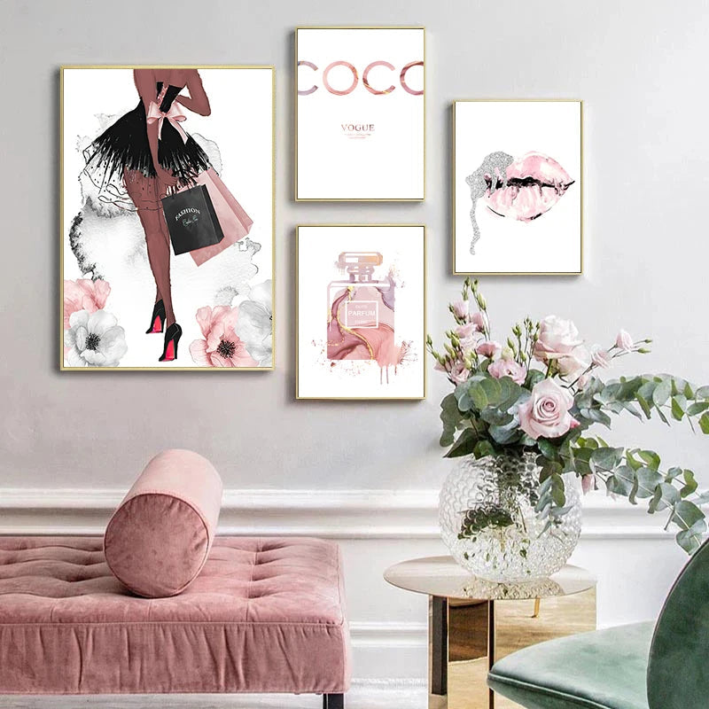Fashion Perfume Inspirational Coco Chanel Quotes Wall Art