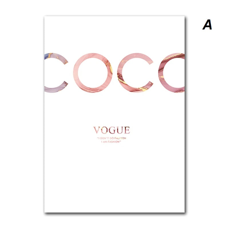 Fashion Perfume Inspirational Coco Chanel Quotes Wall Art