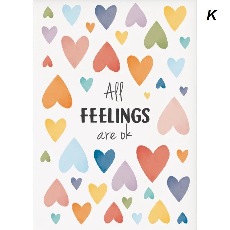 Feelings Emotions Chart Mood Meter Minimalist Educational Canvas Print