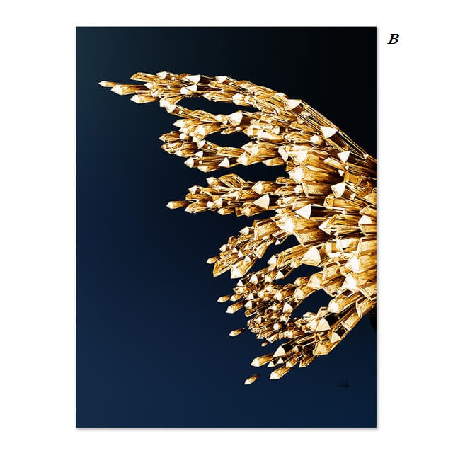 Golden Butterfly Wings Canvas Wall Art