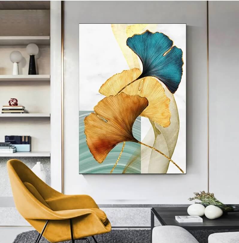 Ginkgo Leaves Modern Canvas Print