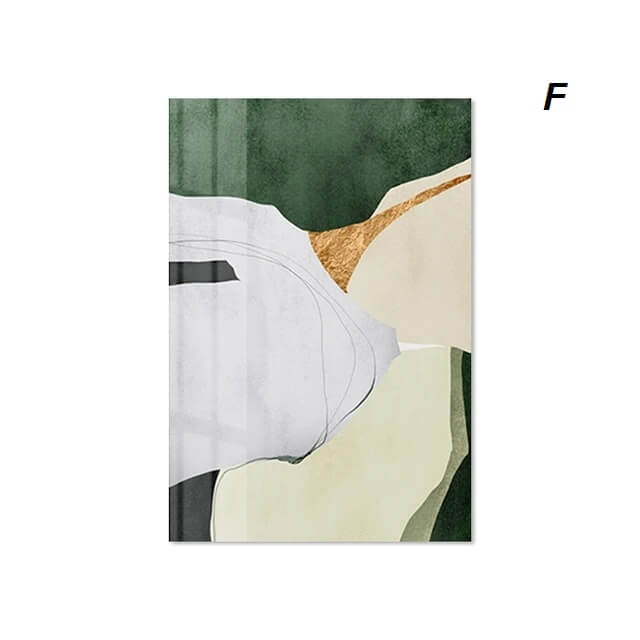 Golden Green Abstract Marble Wall Art