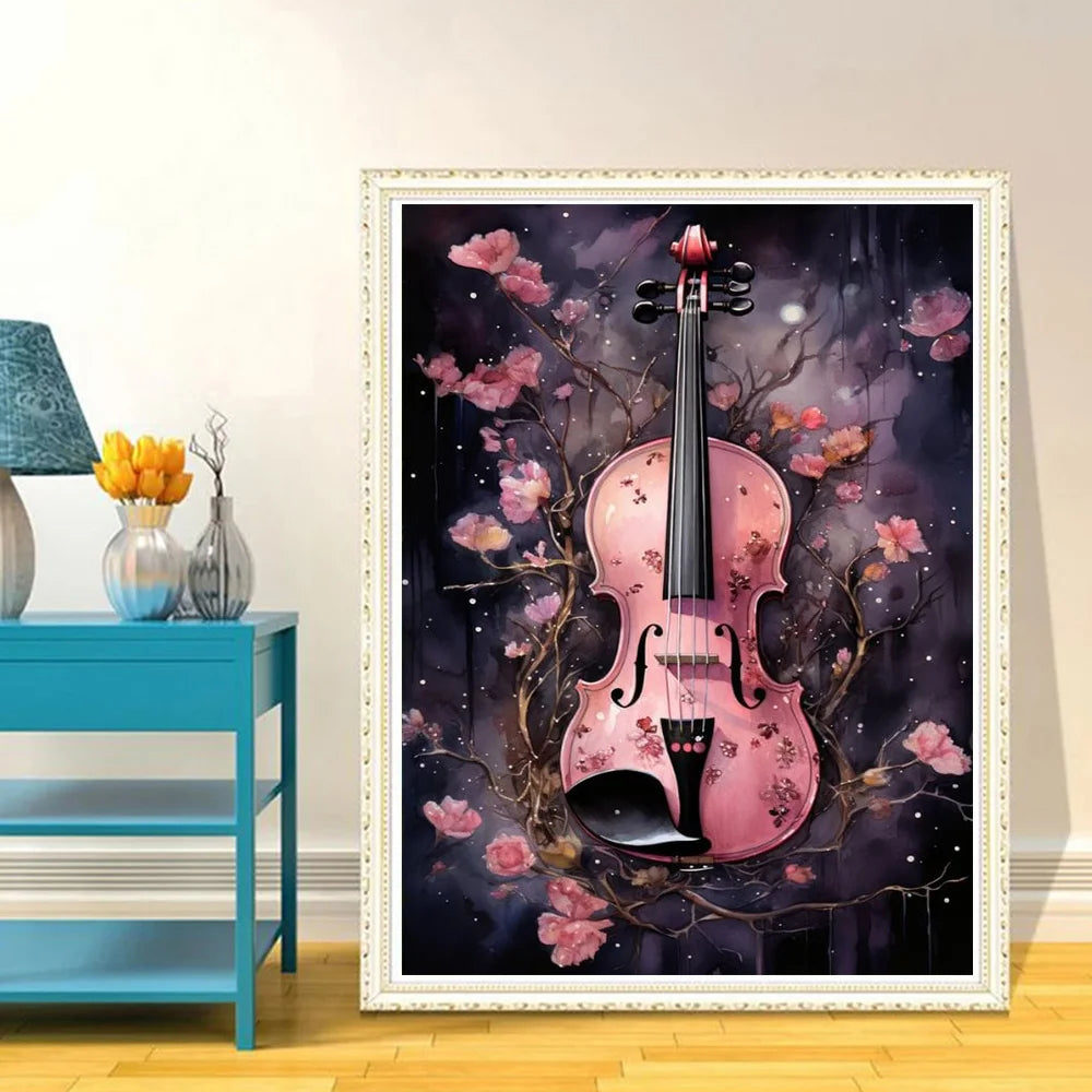 Gothic Retro Dark Academia Pink Flower Raven Castle Witchery Canvas Print