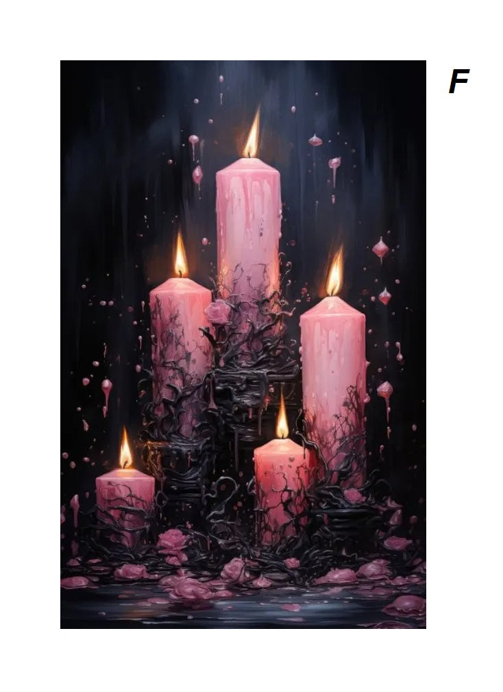 Gothic Retro Dark Academia Pink Flower Raven Castle Witchery Canvas Print