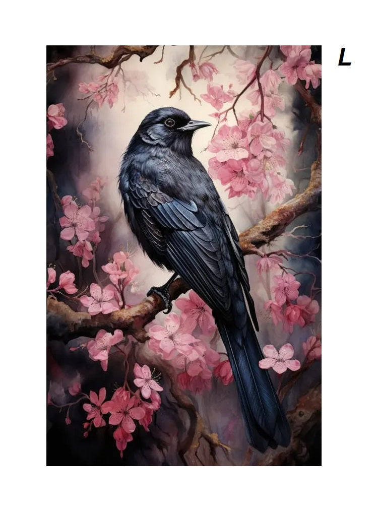 Gothic Retro Dark Academia Pink Flower Raven Castle Witchery Canvas Print