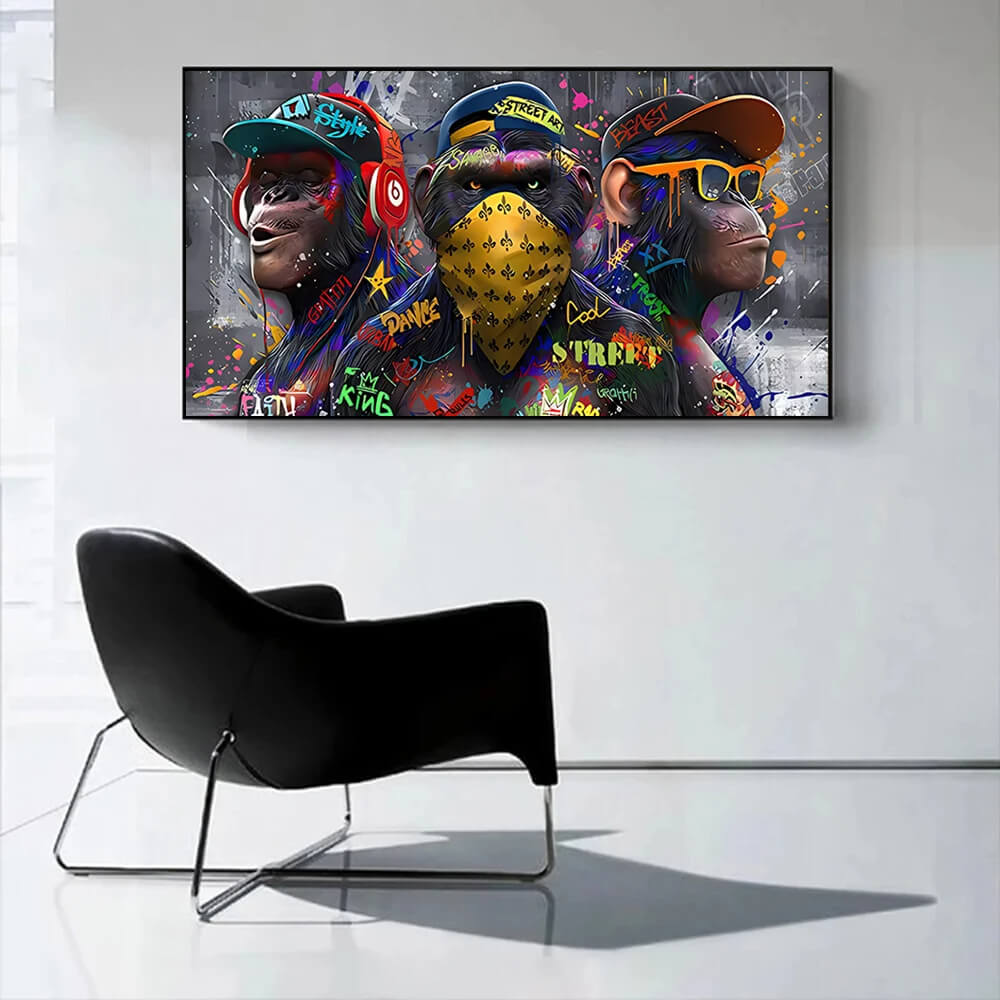 Graffiti Three Monkey Pop Wall Art