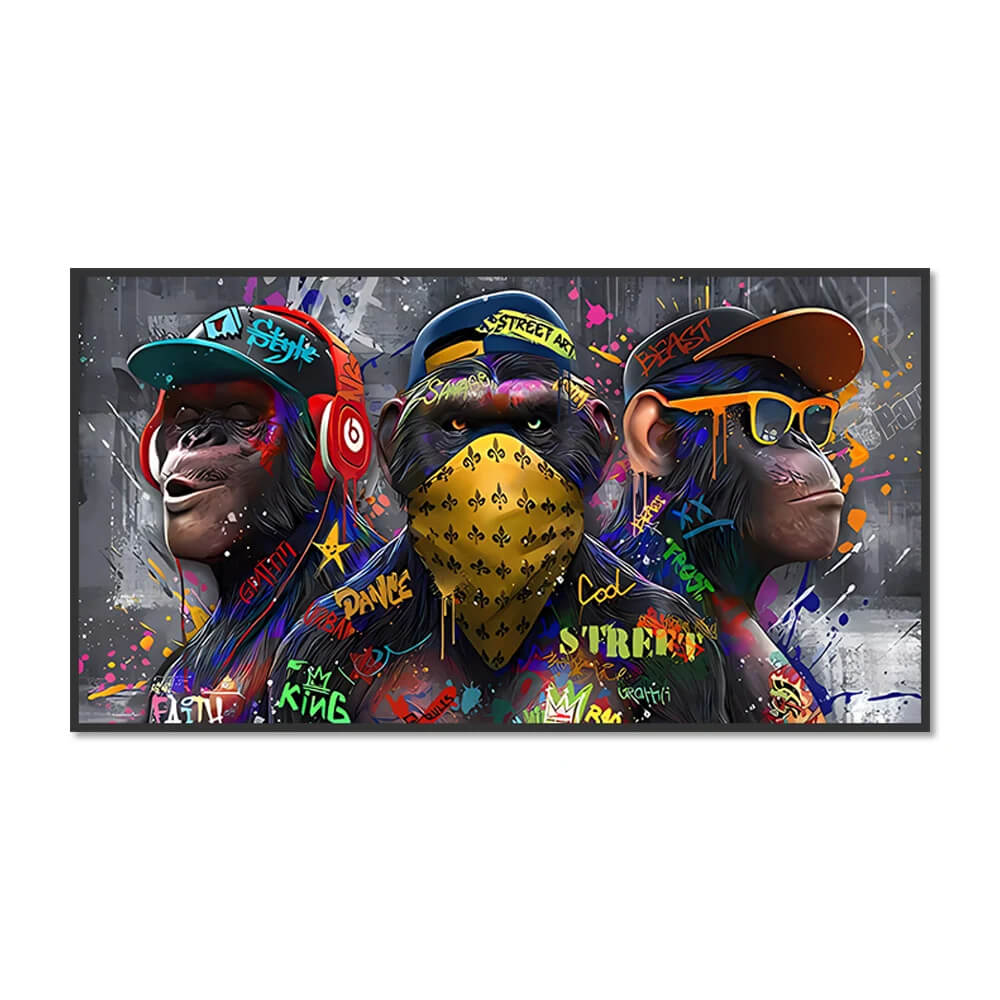 Graffiti Three Monkey Pop Wall Art