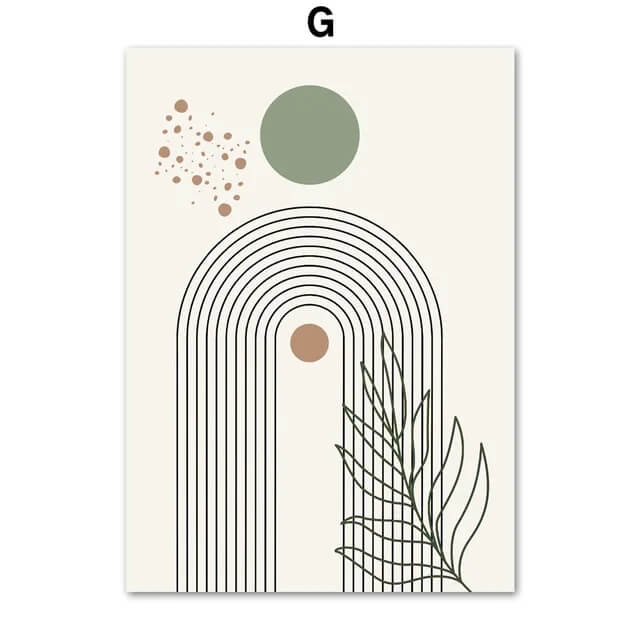 Green Palm Leaves Sun Bohemian Wall Art