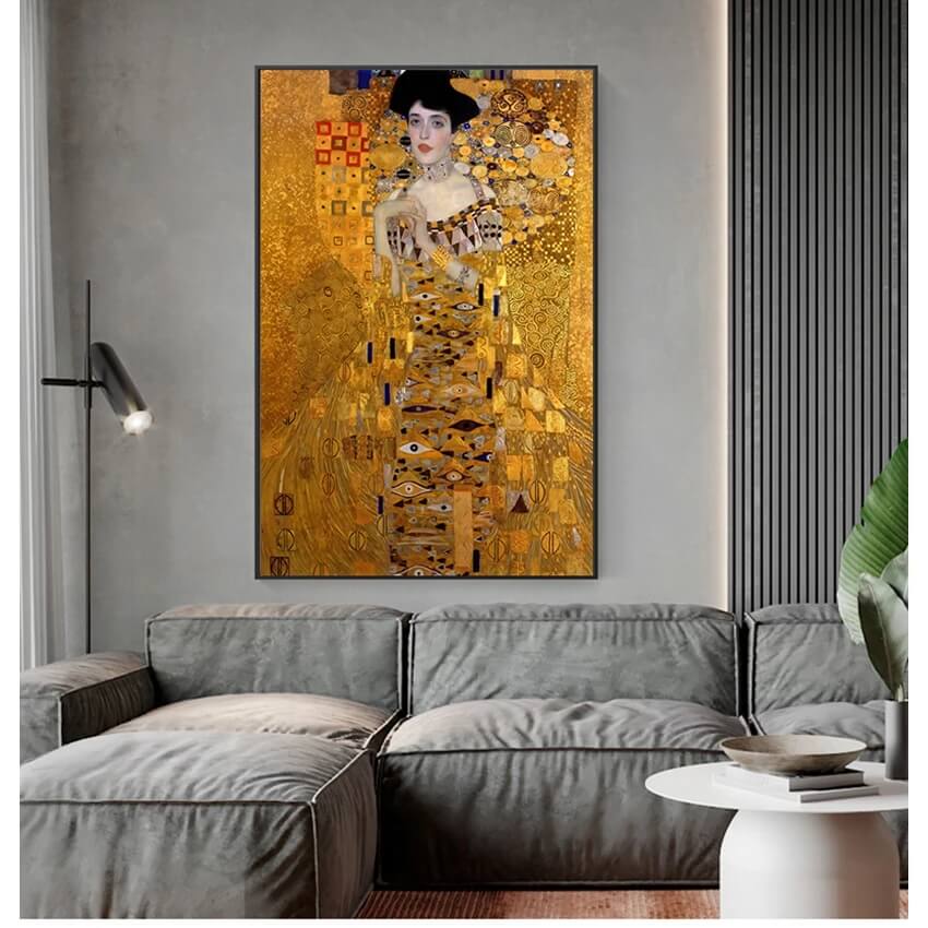 Gustav Klimt Famous Wall Art Portrait of Adele Poster The Kiss Canvas Print