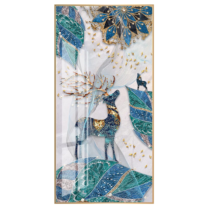 Abstract Auspicious Mystical Deer Canvas Prints