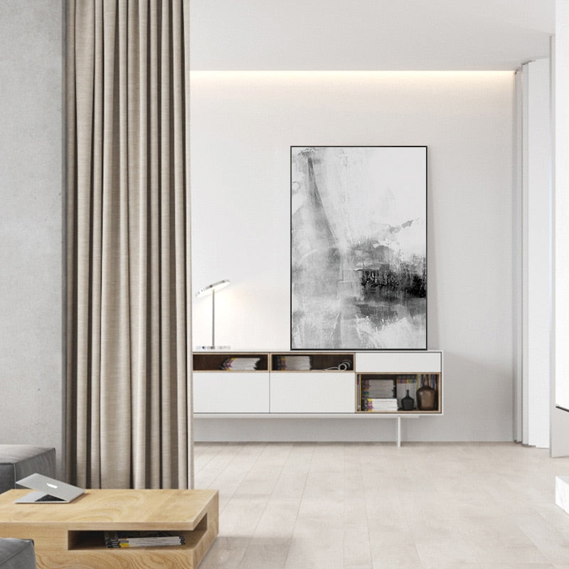 Modern Minimalist Black & White Abstract Canvas Prints